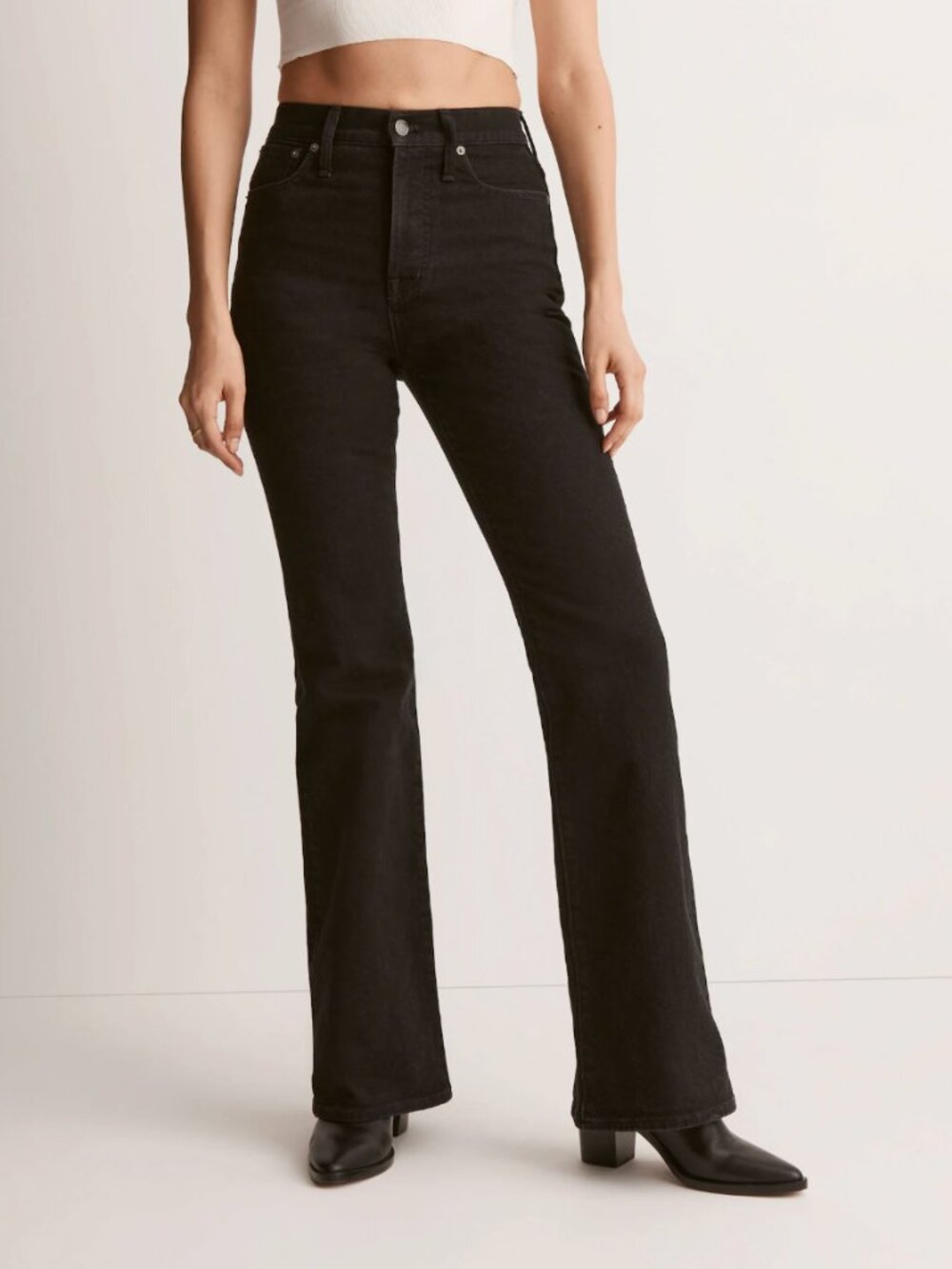 Madewell The Perfect Vintage Flare High Rise Jean Black Sherborn Wash, size 25